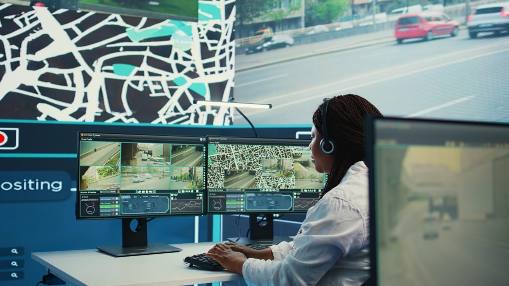 african american operator works call center shipping agency 1